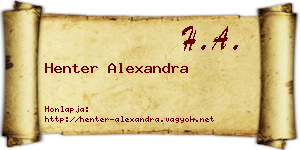 Henter Alexandra névjegykártya